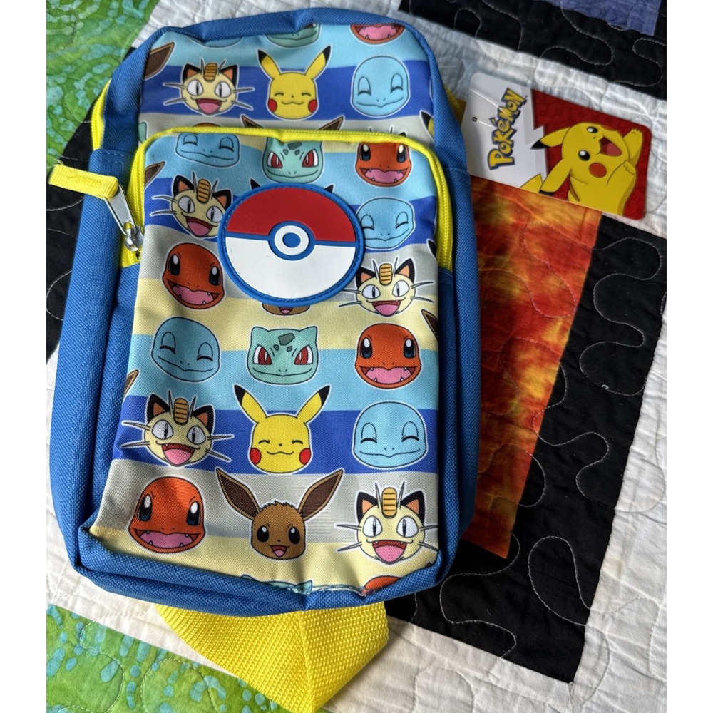 Pokémon Front Chest Crossbody Bag New With Tags Pokeball Charmander Meowth